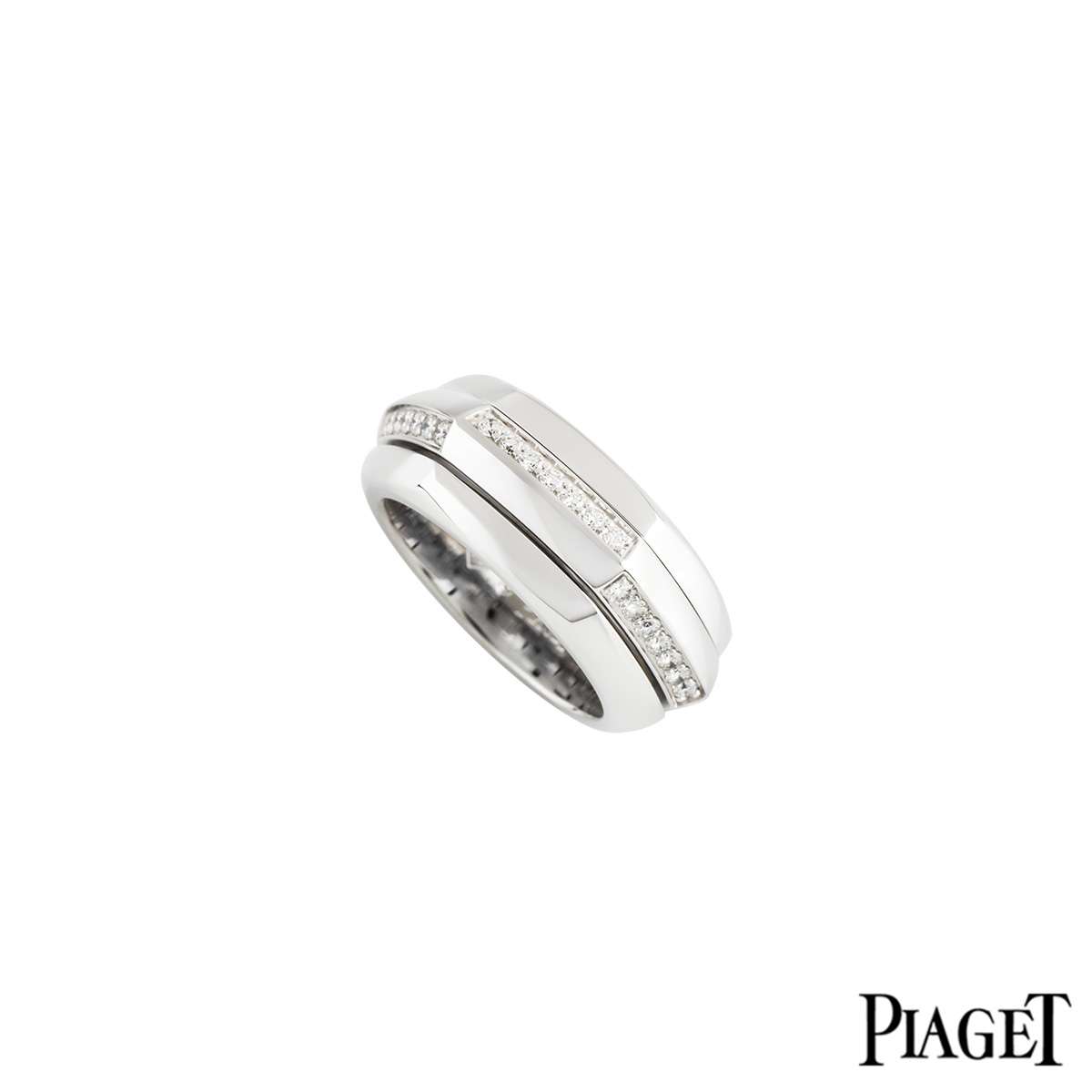 Piaget 18k White Gold Diamond Set Possession Ring Rich Diamonds